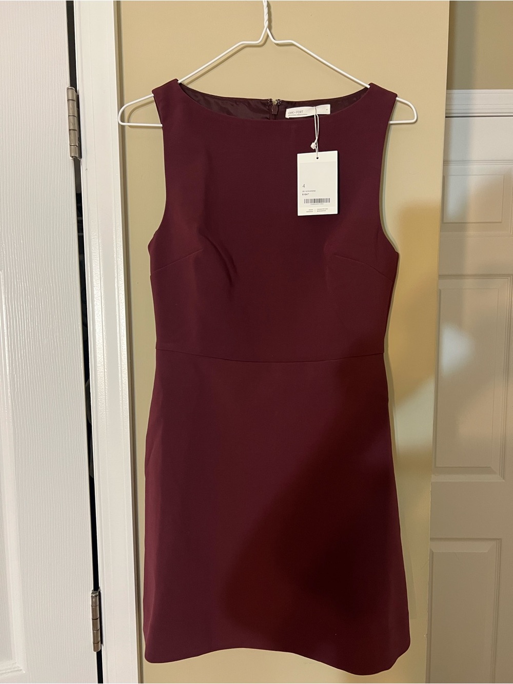 NWT oak&fort burgundy/wine mini dress